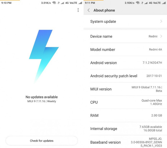 Xiaomi Redmi 4a Miui 9 Beta Rom Based On Android 7 1 2 Nougat Starts Rolling Out Tech Vivran